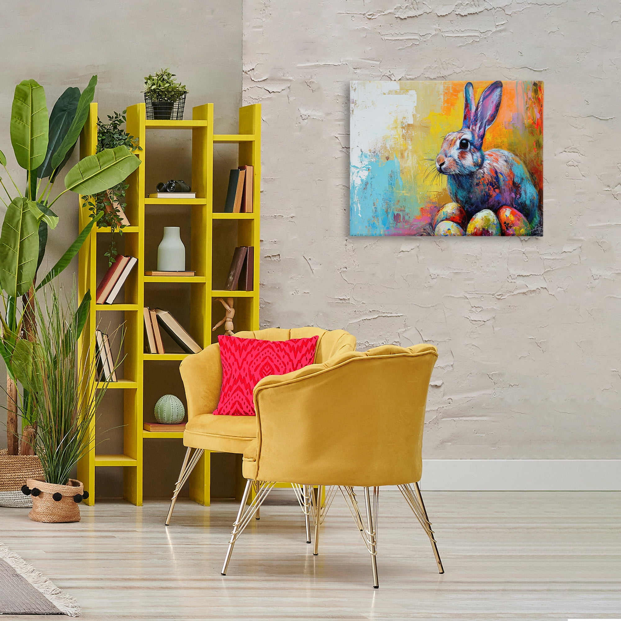 Stupell Industries Easter Joy Abstract Holiday Painting Wrapped Canvas Art Print Wall Art, 30 x 24