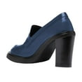 thumbnail image 4 of YDN Women Classy Chunky High Heels Pumps Round Closed Toe Slip On Oxford Loafers Daily Office Dressy Shoes Size 16 Navy, 4 of 4