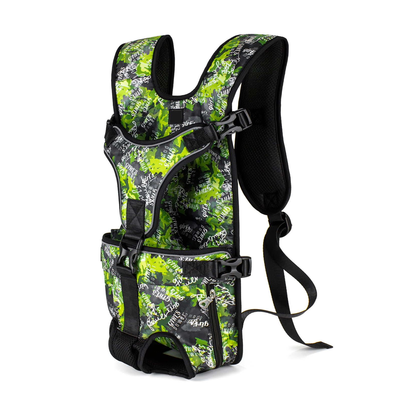 TAILUP Pet Carrier Backpack for Dogs Water-Resistant Adjustable Comfortable Convenient Travel Bag Front Chest Carrier Green Jungle Medium (14.17 in / 36 cm)