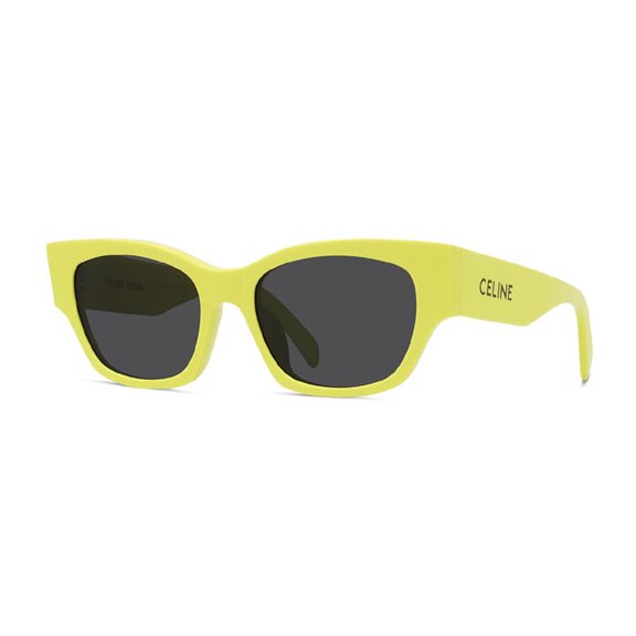 Celine CL40197U 93A 54mm Square Sunglasses Women's Shiny Lime