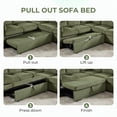 thumbnail image 4 of Bonzy Home Modular Corduroy Sectional Sofa with Pull Out Sleeper, Convertible L-Shaped Couch, Free Combination Upholstered Sofa Bed for Living Room, 4 of 7