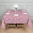 thumbnail image 3 of Pink Cartoon Unicorn Pattern Square Tablecloth,Waterproof Square Table Cover,Wipeable Spillproof Washable Table Cover for Home Kitchen Party Decor 60"x60"(152x152cm), 3 of 6