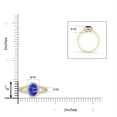 thumbnail image 4 of ANGARA Natural Oval Tanzanite Split Shank Halo Ring in 14K Yellow Gold for Women (Size-7x5mm) | December Birthstone, Birthday, Anniversary, Jewelry Gift for Women | Natural Tanzanite Ring, 4 of 4