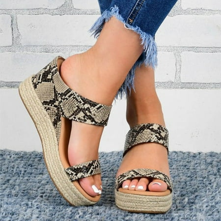 Patlollav Womens Clearance Woman Sandals Summer Slipper Open Toe Comfy Breathable Beach Casual Wedges Shoes
