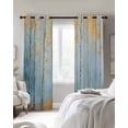 thumbnail image 4 of Fall Forest Tree Kitchen Curtains Retro Trunk Leaves Orange Blue Cafe Short Curtains for Bathroom Blackout Window Curtain Grommet Small Window Treatment Tier Drapes for Bedroom Living Room 52"x45"x2, 4 of 9