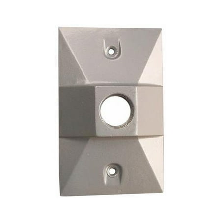 0.625' Hole Cover Plate - One Gang Weatherproof Covers - Retangular Lampholder One Hole 1/2in. Gray