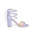 thumbnail image 3 of BLISSFUL STEP Sandales pour Femmes Unies d'Été à Talons Blocs à Lacets Violettes 8, 3 of 7