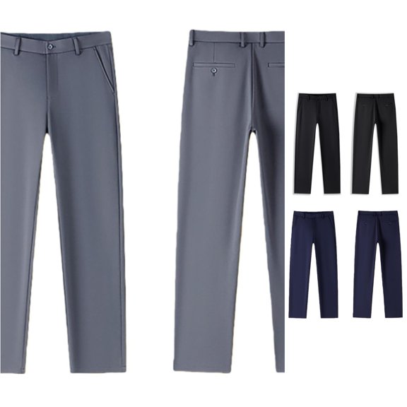 WAYUTE Pants for Boys Formal Dress Pants Classic Flat Front Solid Color Sui Pants Trousers for Youth Comfortable School Wear Outdoor Casual,10-11 Y,Grey