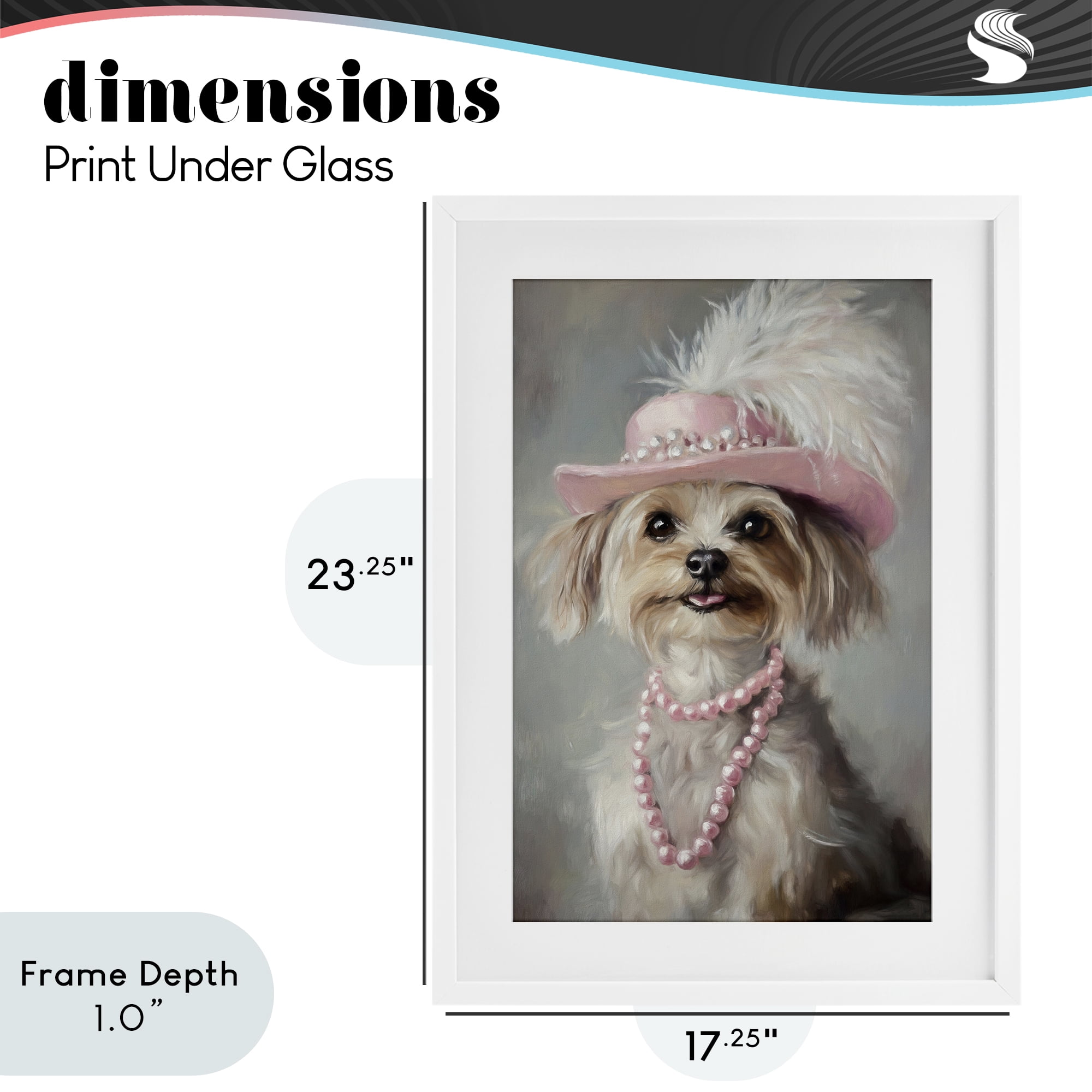 Stupell Industries Lady Yorkie Portrait White Framed Print Under Glass, design by Tina LeCour