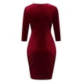 thumbnail image 5 of Women's Velvet Dress Tulip Shape Bodycon Party Mini Dress LBD (Black), 5 of 9