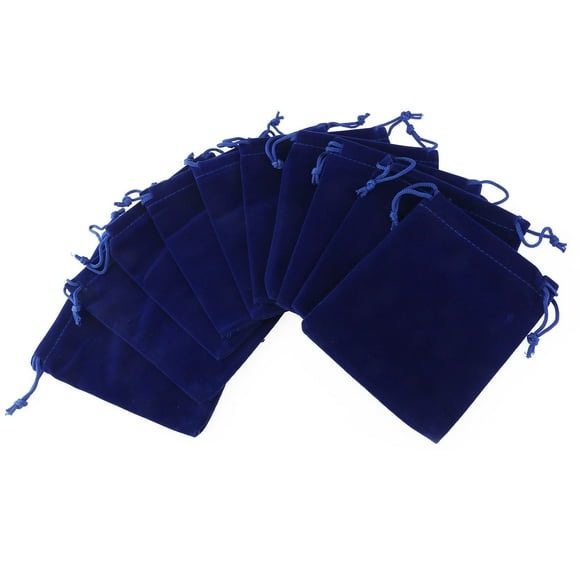 10pcs 9 * 12 cm Terciopelo del lazo de regalo de la bolsa favor de la boda bolsas de dulces Bolsas joyería (azul oscuro)