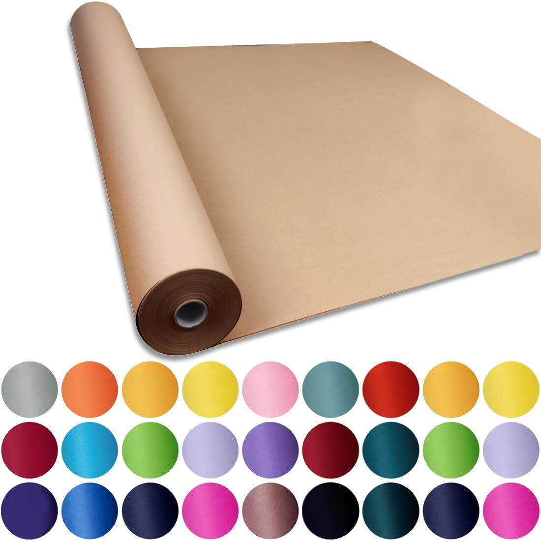ANHXN  Kraft Craft Paper Roll for Gift Wrapping Bulletin Board Bouquet Flower Kids Art Packing Parcel Table Covering.Different colors and specifications to choose from