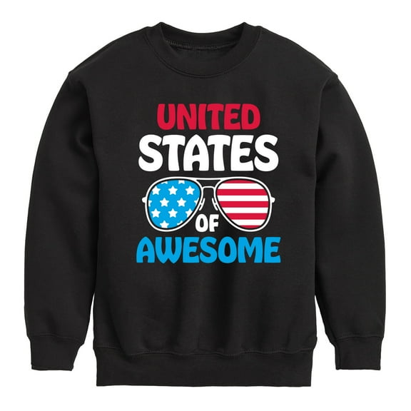 Instant Message - United States Of Awesome - Toddler & Youth Crewneck Fleece Sweatshirt
