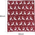 thumbnail image 4 of Christmas Blanket Gift Flannel Plush Christmas Throw Blanket Cute Christmas Reindeer Holiday Theme Soft Cozy Sofa Blanket 60 x 80 Inches Christmas Red Print, 4 of 6