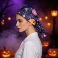 thumbnail image 5 of DORKASM Halloween Scrub Caps Women Caps Working Adjustable Tie Back Hats Light Purple One Size, 5 of 6
