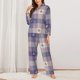 thumbnail image 2 of Balery Heart Check Plaid Conjunto de Pijama con Estampado para Mujer, Conjunto de Dos Piezas con Manga Larga, Ropa de Dormir Suave con Bolsillos, Pijamas Cómodos-Small, 2 of 7