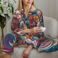 thumbnail image 6 of Lsque Fantasy Colorful Beast Pattern Long Sleeve Pajama Set for Women - Soft 2-Piece Sleepwear and Loungewear Set with Pockets, Comfy Nightwear-X-Large, 6 of 7