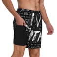thumbnail image 2 of Balery I love Math Bañador para hombre, shorts de playa de secado rápido con entrepierna y forro de compresión-Large, 2 of 6