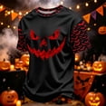 thumbnail image 3 of IAJDKMEK Men's Corduroy Graphic Tee - Short Sleeve Round Neck Halloween Print, Summer Tops for Men, Lightweight Casual Shirts for Everyday Wear,Black L, 3 of 8