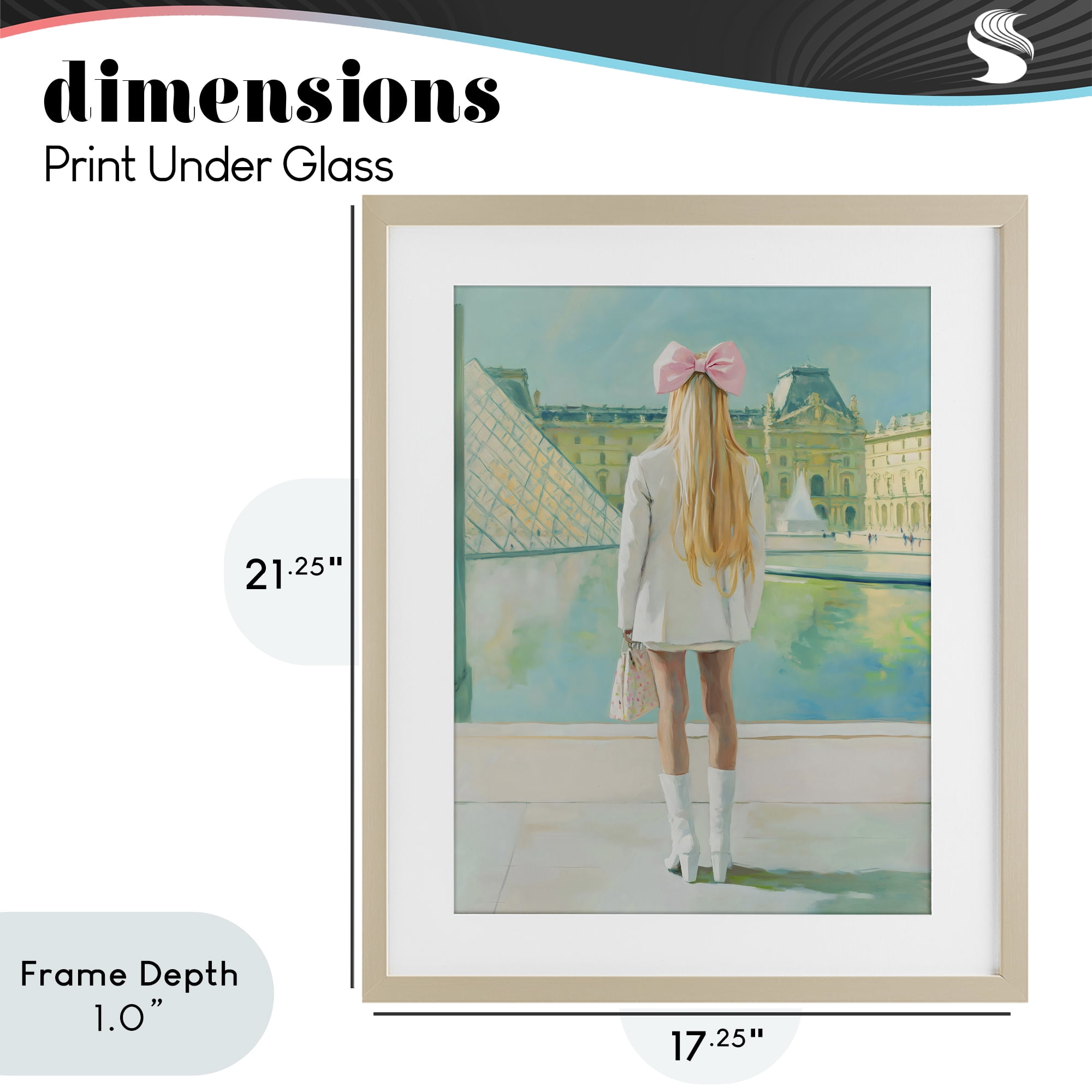 Stupell Industries Girl In Paris Observing Birch Framed Print Under Glass, design by The Prints Vibe