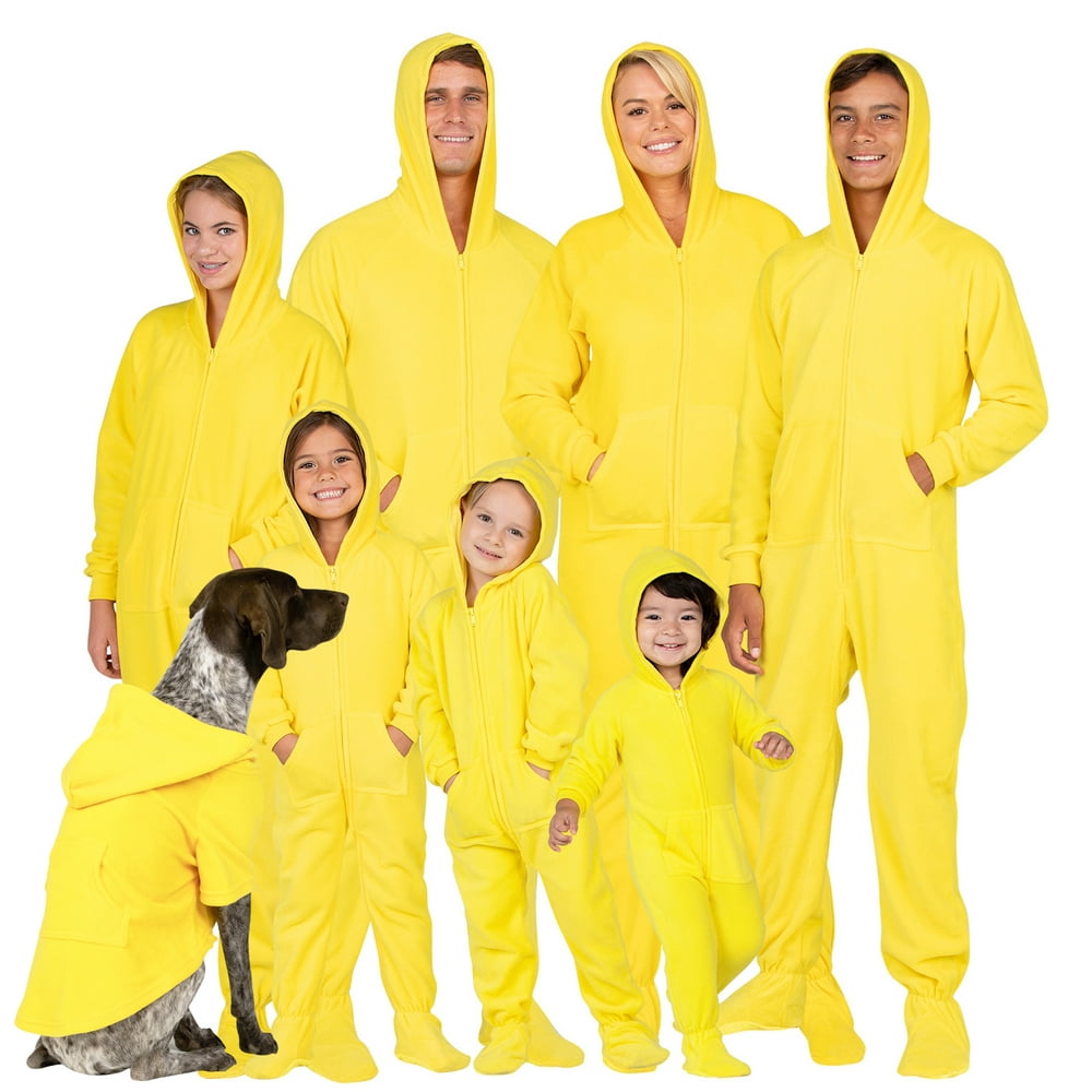 Footed Pajamas Footed Pajamas Family Matching Bright Yellow Hoodie