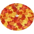 thumbnail image 3 of Fall Thanksgiving Christmas Tree Skirt 30", Fall Leaves Tree Skirts Mat for Holiday Home Farmhouse Party Tree Decorations Indoor Outdoor.Fall Leaves, 3 of 5