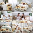 thumbnail image 5 of 3 Piece Yellow Sunflowers Duvet Cover Set Queen Size, Microfiber Comforter/Quilt Cover with Corner Ties and 2 Pillowcases, Floral in Blooms Pastoral Plants All Season Soft Bedding with Zipper Closure, 5 of 8