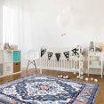 thumbnail image 2 of Bohemian Area Rugs Indoor Non-Slip Washable Rug 4x6 Ft Vintage Tribal Boho Floral Monaco Ethnic Style Blue Rubber Backing Floor Mats Non Shedding Home Decor Carpet for Entryway Living Room, 2 of 7