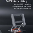thumbnail image 1 of Support d'Ordinateur Portable Support de Tablette Réglable en Alliage d'Aluminium Support Rotatif Portable Pliable Support de Refroidissement Gris, 1 of 5