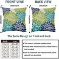 thumbnail image 6 of Navy Blue Green Teal Pillow Covers 20x20 Inch Set of 2 Dahlia Floral Decorative Throw Pillows For Couch Geometry Flowers Modern Pillow Cases Farmhouse Decor For Sofa Couch Porch Living Room Outdoor, 6 of 6
