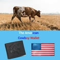 thumbnail image 6 of MARSHAL Men's Western Rodeo Wallet  Vintage Leather Bifold with Bull Design, RFID Blocking, and Classic Cowboy Style Black, 6 of 8