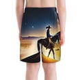 thumbnail image 3 of Cauagu Azure Sky Western Desert Cowboy Print Swim Trunks for Men,Youth Boys Swim Shorts Compression Liner Beach Shorts Boys' Swimming Shorts 7-20 Years Bathing Suit-Small, 3 of 7