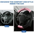 thumbnail image 5 of Skechers Air Cooled Memory Foam Steering Wheel Cover, Breathable Comfort Grip, Soft Leather, All-Season Fit for Cars, SUVs, and Trucks Pink, 5 of 8