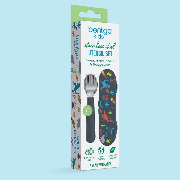 Bentgo Kids Stainless Steel Utensil Set with Case, Dinosaur photo 3