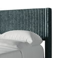thumbnail image 4 of Castle Place Modern Wingback Corduroy Velvet Upholstered Queen Platform Bed, Light Blue, 4 of 11