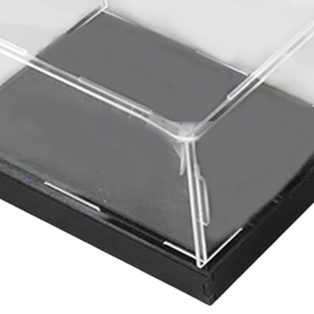 DOFOPO Vitrina Acrílica Transparente 30x30x30 Cm – Caja Expositora Antipolvo Con Base Negra