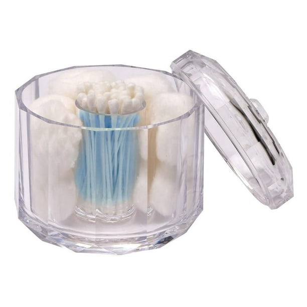 Estilo 100 Acrylic Cotton Ball and Swab Holder and Dispenser, Canister