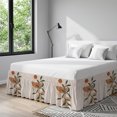 thumbnail image 5 of Bed Skirt Bohemian Adjustable Elastic Wrap-Around Dust Ruffle with Abstract Green Leaf Beige Modern Geometric Art 18 Inch Drop, Bed Frame Cover for California King Size Bed, 5 of 9