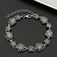 thumbnail image 4 of Pulsera de flores rosas Pulsera floral Pulsera decorativa para mujer Pulsera de metal, 4 of 6