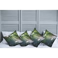 thumbnail image 2 of Ambesonne Nature Throw Pillow Cover 4 Pack, Jungle Sunlight Trees, 18", Green White, 2 of 7