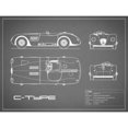 thumbnail image 3 of Rogan, Mark 14x12 Black Modern Framed Museum Art Print Titled - Jaguar C-Type-Grey, 3 of 5