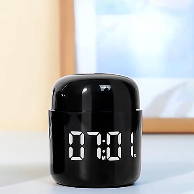 Temporizador de cocina Digital redondo, , repetición de alarma, cronómetro silencioso, pantalla LED para ducha, cocina, estudio, baño, Soledad Temporizador de cocina