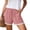 Pink, variant on Zedker Plus Size Lace Trim Elastic High Waisted Shorts for Women 2026 Summer Casual Loose Vacation Beach Lounge Ruffle Shorts Size S-XXL