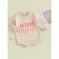 thumbnail image 3 of Bslissey 3M 6M 12M 18M 24M Newborn Baby Girls Boys Sweatshirt Romper Long Sleeve Letter Print Onesie Bodysuit Infant Toddler Casual Jumpsuit Daily Clothes, 3 of 9