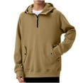 thumbnail image 2 of M-8XL Mens Big & Tall Hoodies with Zipper and Pockets Plus Size Pullover Sweatshirts Casual Solid Loose Comfort Warm Basic Work Hoodie, 2 of 5