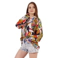 thumbnail image 4 of Inkmeso Printed Long Sleeve Oversized Shirt For WoMen's Loose Fit Button-Down Shirts Tunic, 4 of 7