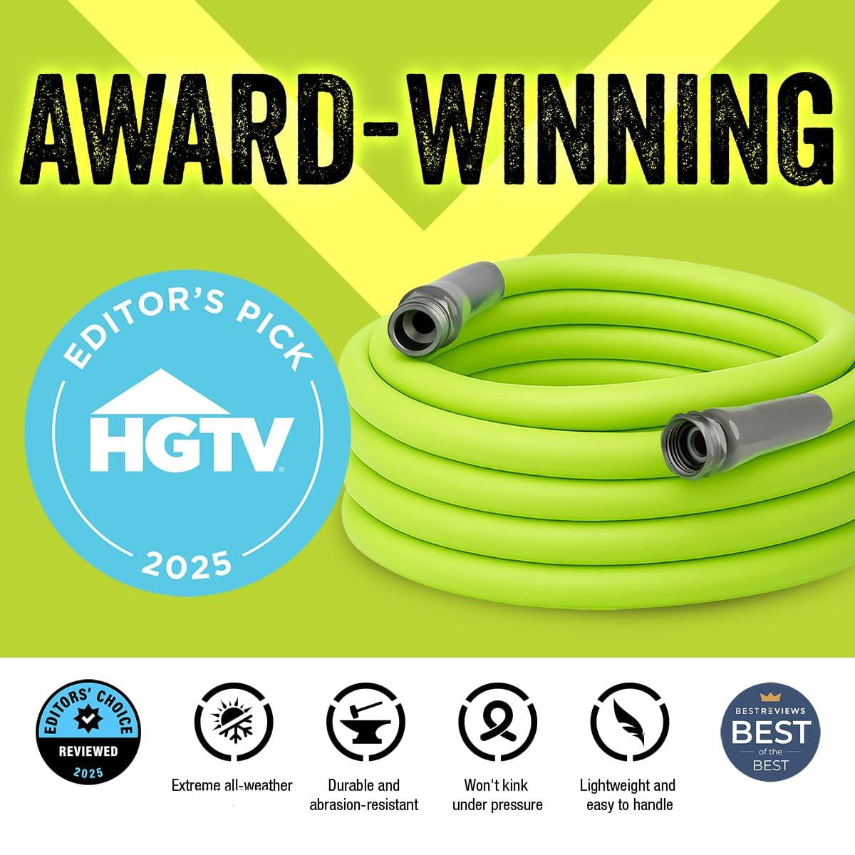 Garden Utility Hose 5/8 In. X 15 Ft.  Lightweight All-weather Water Durable And Flexible Leak-free Connections