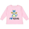thumbnail image 3 of Inktastic I Love Dragons with Cute Blue Dragon Boys or Girls Long Sleeve Toddler T-Shirt, 3 of 5