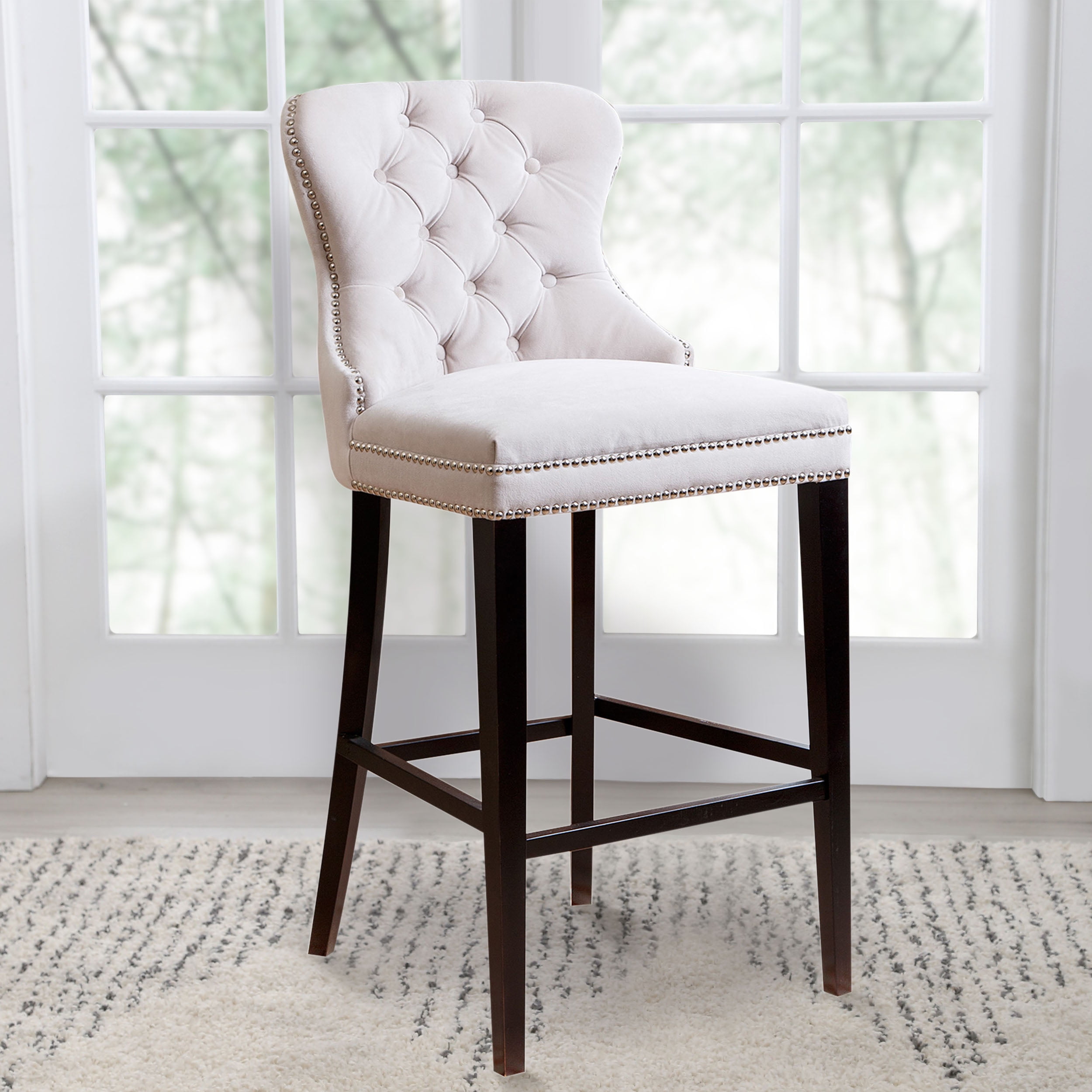 ivory tufted back bar stool