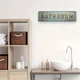 thumbnail image 5 of Letrero de hojalata vintage con la palabra SALIDA DEL BAÑO 420 GARAJE, letrero de metal para cocina, hogar, cueva de hombre, jardín, gallinero, bar, cafetería, club, decoración de pared, 5 of 5